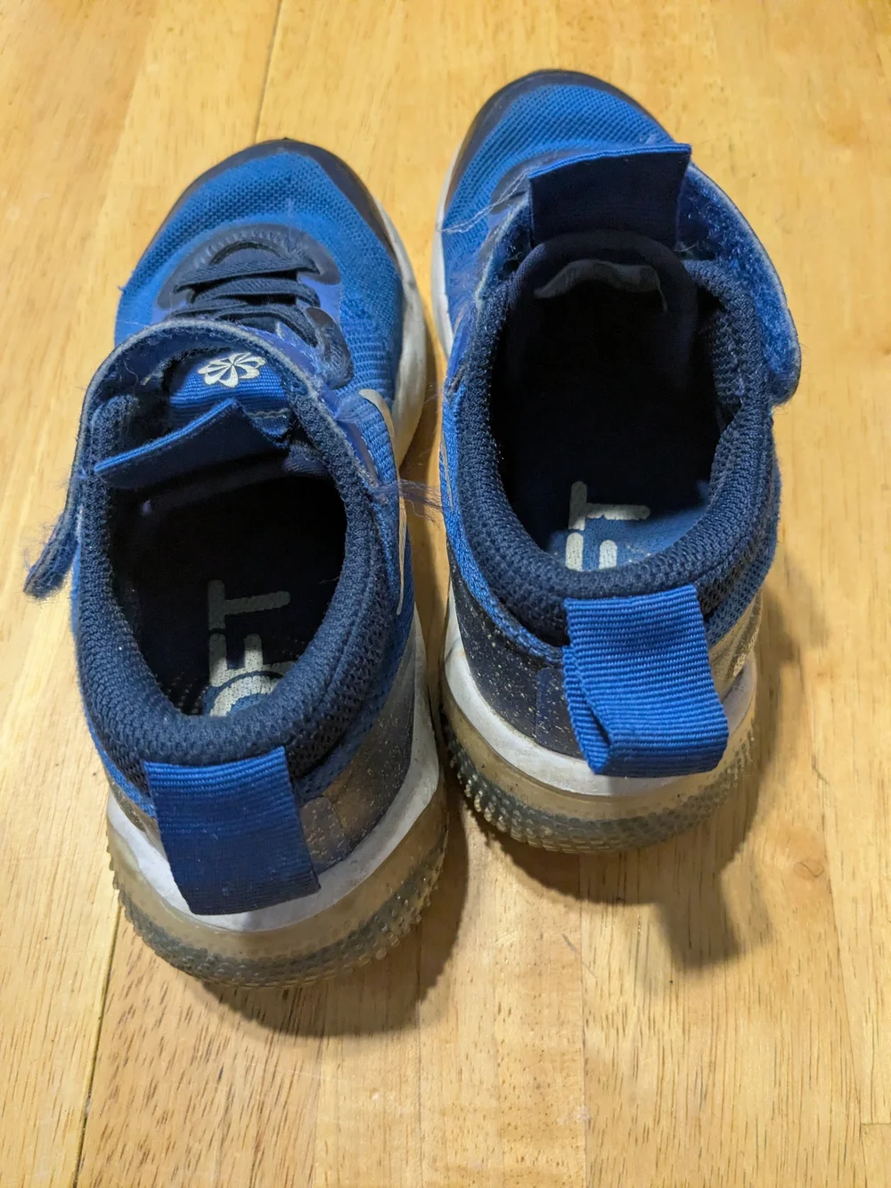 Nike Kids Blue Athletic Sneakers with Hook-and-Loop Strap